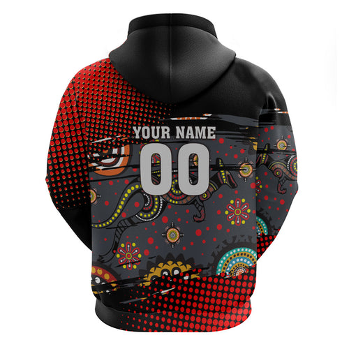 Personalised Panthers 60th Anniversary Hoodie Aboriginal Indigenous Dot Art - Halftone Pattern 1967-2026
