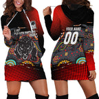 Personalised Panthers 60th Anniversary Hoodie Dress Aboriginal Indigenous Dot Art - Halftone Pattern 1967-2026