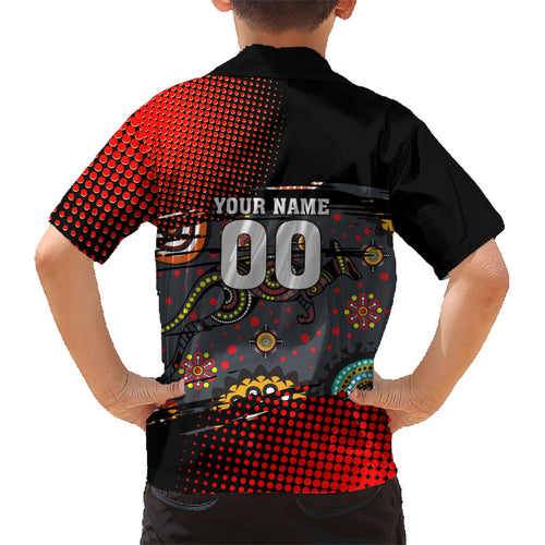 Personalised Panthers 60th Anniversary Kid Hawaiian Shirt Aboriginal Indigenous Dot Art - Halftone Pattern 1967-2026
