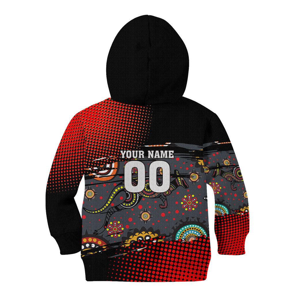Personalised Panthers 60th Anniversary Kid Hoodie Aboriginal Indigenous Dot Art - Halftone Pattern 1967-2026