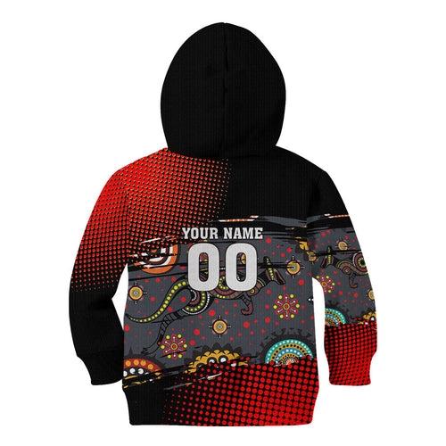 Personalised Panthers 60th Anniversary Kid Hoodie Aboriginal Indigenous Dot Art - Halftone Pattern 1967-2026