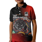 Personalised Panthers 60th Anniversary Kid Polo Shirt Aboriginal Indigenous Dot Art - Halftone Pattern 1967-2026