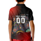Personalised Panthers 60th Anniversary Kid Polo Shirt Aboriginal Indigenous Dot Art - Halftone Pattern 1967-2026