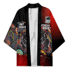 Personalised Panthers 60th Anniversary Kimono Aboriginal Indigenous Dot Art - Halftone Pattern 1967-2026
