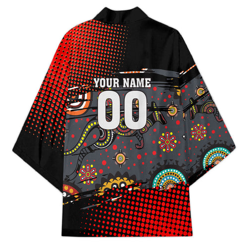 Personalised Panthers 60th Anniversary Kimono Aboriginal Indigenous Dot Art - Halftone Pattern 1967-2026
