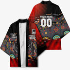 Personalised Panthers 60th Anniversary Kimono Aboriginal Indigenous Dot Art - Halftone Pattern 1967-2026