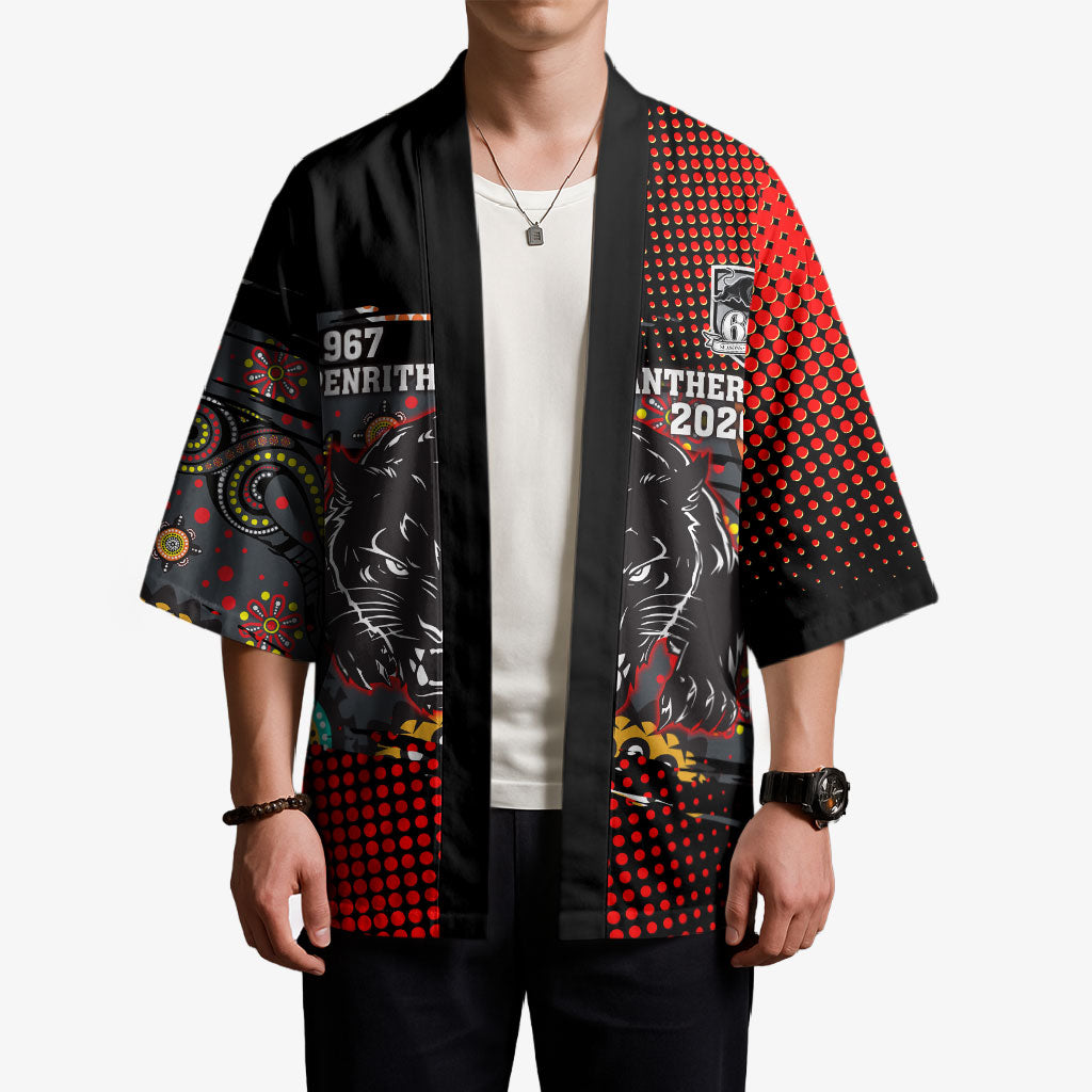 Personalised Panthers 60th Anniversary Kimono Aboriginal Indigenous Dot Art - Halftone Pattern 1967-2026
