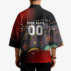 Personalised Panthers 60th Anniversary Kimono Aboriginal Indigenous Dot Art - Halftone Pattern 1967-2026