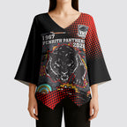 Personalised Panthers 60th Anniversary Kimono Sleeve Blouse Aboriginal Indigenous Dot Art - Halftone Pattern 1967-2026