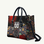 Personalised Panthers 60th Anniversary Leather Bag Aboriginal Indigenous Dot Art - Halftone Pattern 1967-2026