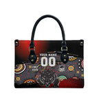 Personalised Panthers 60th Anniversary Leather Bag Aboriginal Indigenous Dot Art - Halftone Pattern 1967-2026