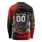 Personalised Panthers 60th Anniversary Long Sleeve Shirt Aboriginal Indigenous Dot Art - Halftone Pattern 1967-2026