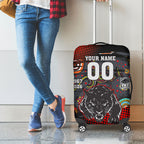 Personalised Panthers 60th Anniversary Luggage Cover Aboriginal Indigenous Dot Art - Halftone Pattern 1967-2026