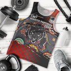 Personalised Panthers 60th Anniversary Men Tank Top Aboriginal Indigenous Dot Art - Halftone Pattern 1967-2026
