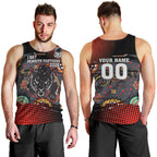 Personalised Panthers 60th Anniversary Men Tank Top Aboriginal Indigenous Dot Art - Halftone Pattern 1967-2026