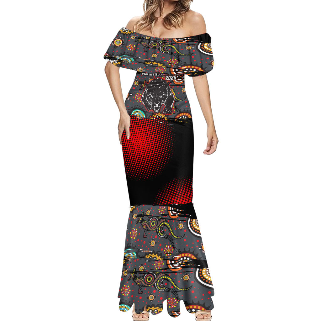 Personalised Panthers 60th Anniversary Mermaid Dress Aboriginal Indigenous Dot Art - Halftone Pattern 1967-2026