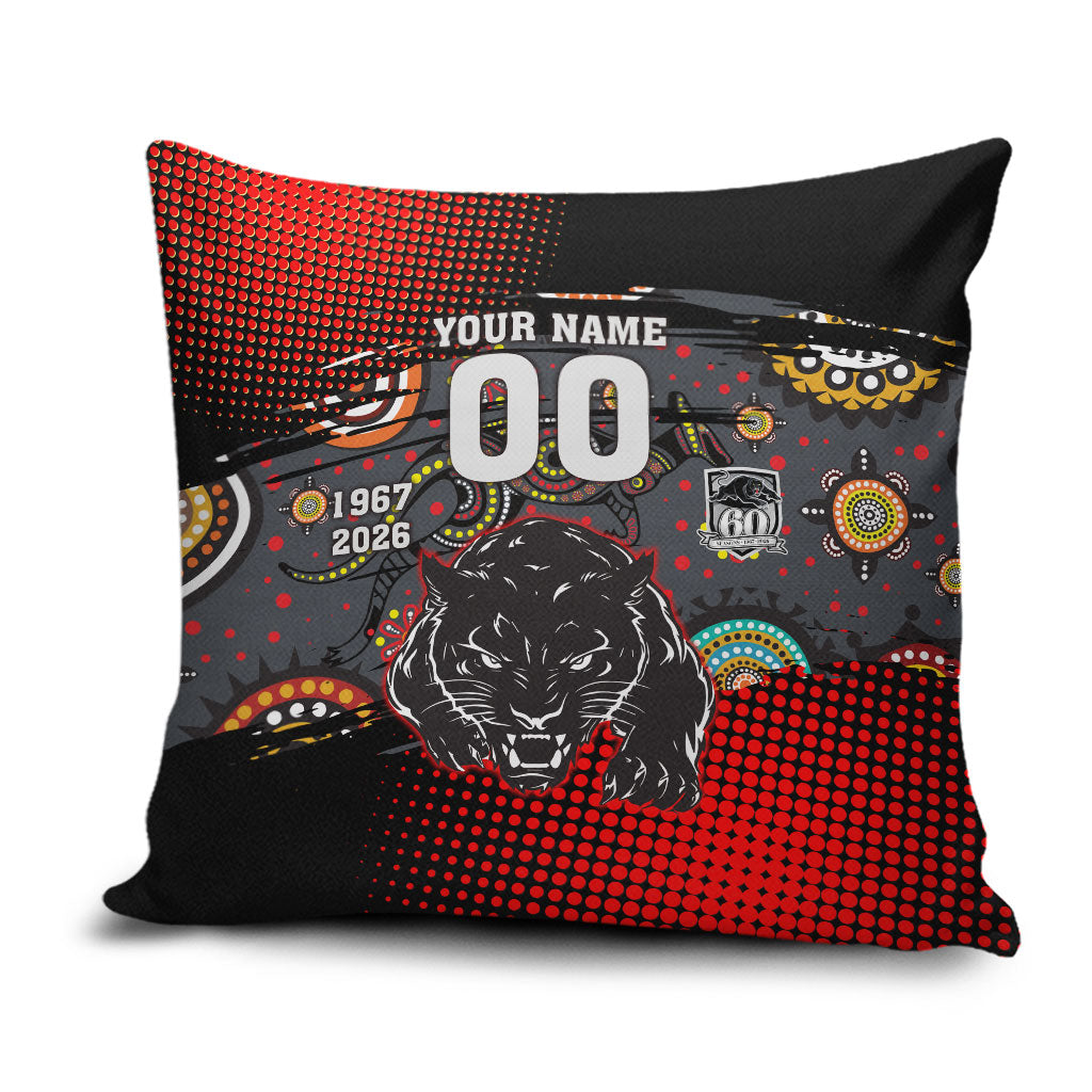 Personalised Panthers 60th Anniversary Pillow Cover Aboriginal Indigenous Dot Art - Halftone Pattern 1967-2026