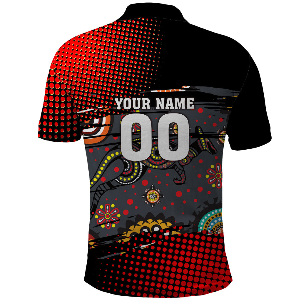 Personalised Panthers 60th Anniversary Polo Shirt Aboriginal Indigenous Dot Art - Halftone Pattern 1967-2026