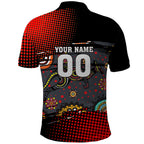 Personalised Panthers 60th Anniversary Polo Shirt Aboriginal Indigenous Dot Art - Halftone Pattern 1967-2026