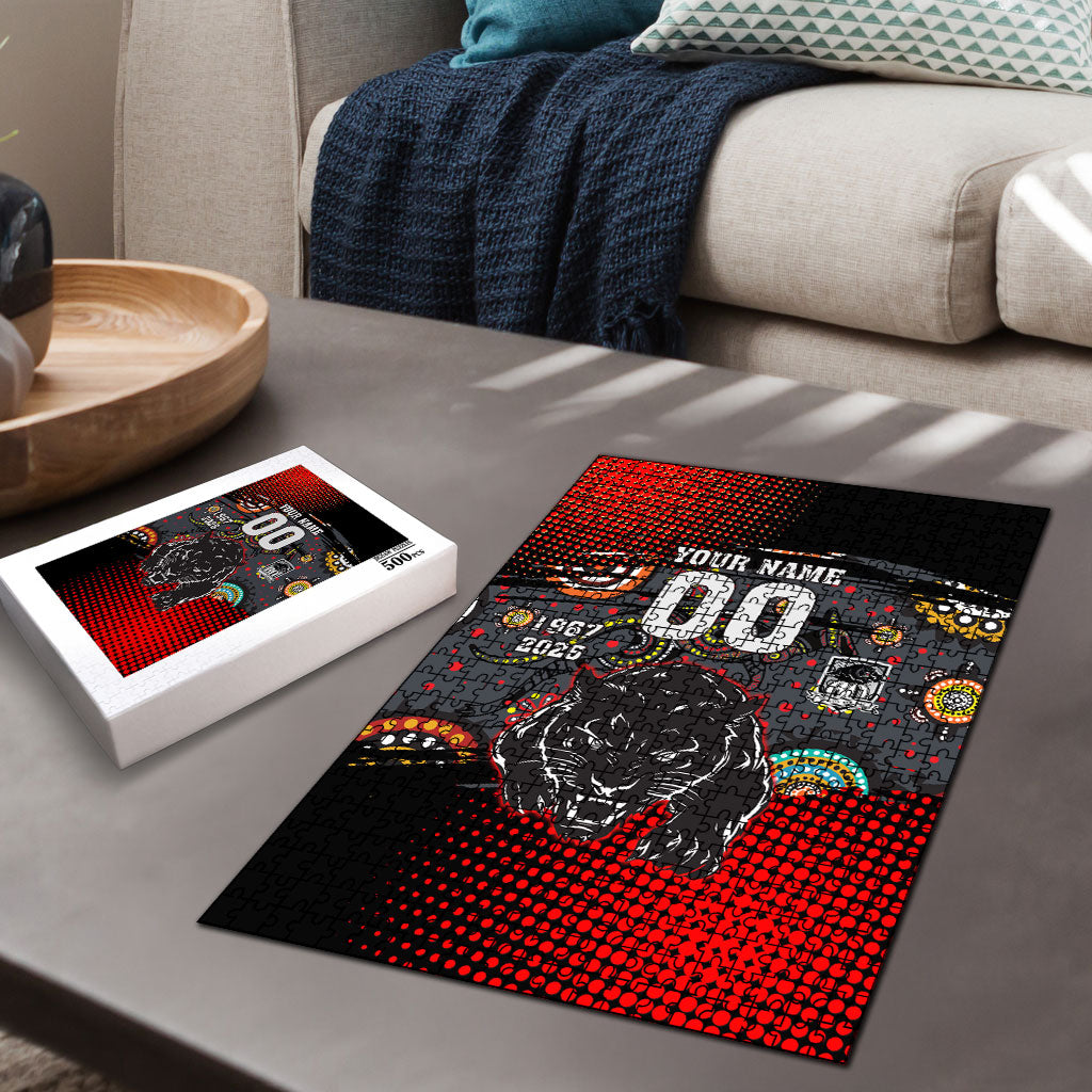 Personalised Panthers 60th Anniversary Puzzle Aboriginal Indigenous Dot Art - Halftone Pattern 1967-2026