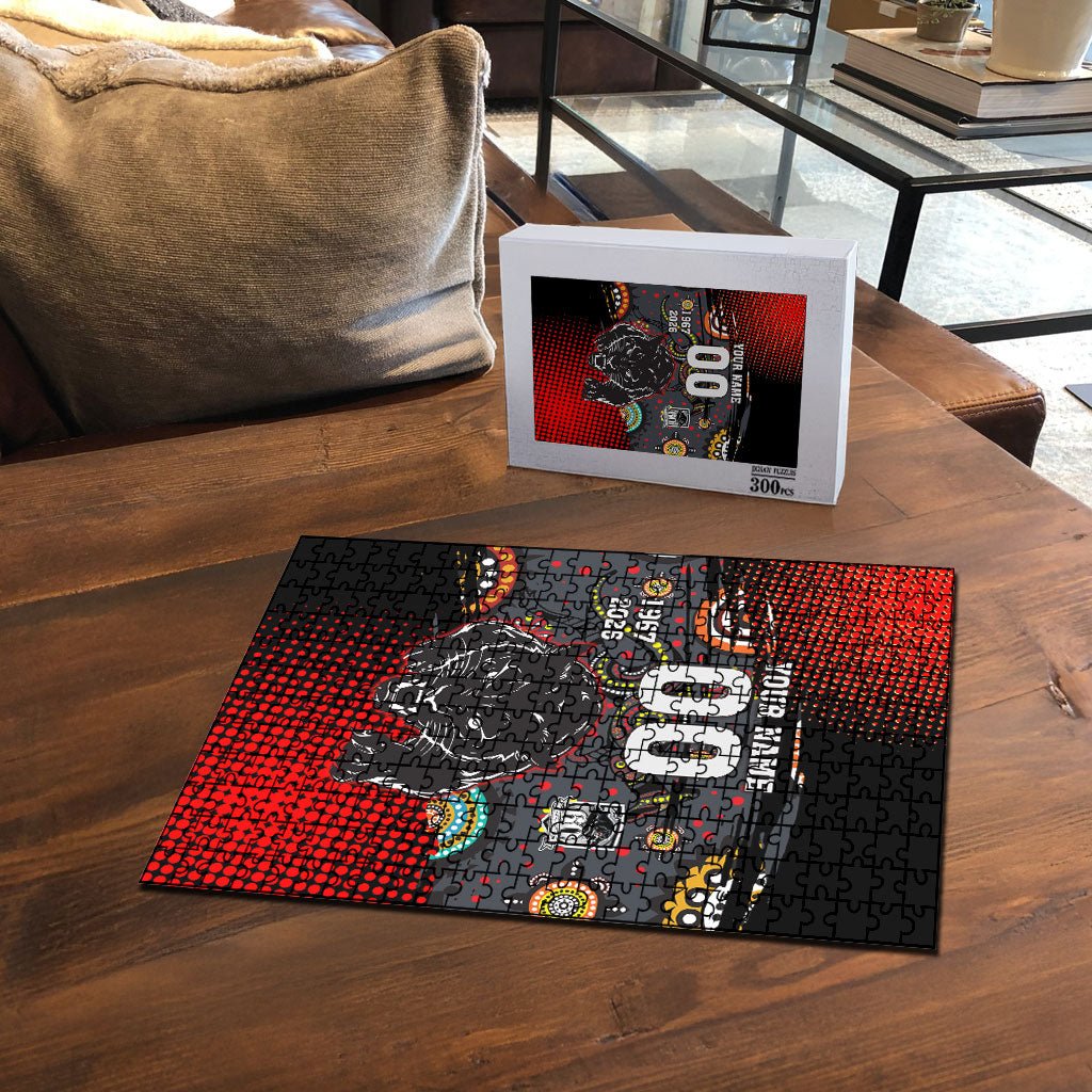 Personalised Panthers 60th Anniversary Puzzle Aboriginal Indigenous Dot Art - Halftone Pattern 1967-2026