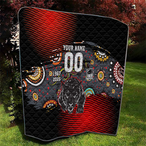 Personalised Panthers 60th Anniversary Quilt Aboriginal Indigenous Dot Art - Halftone Pattern 1967-2026