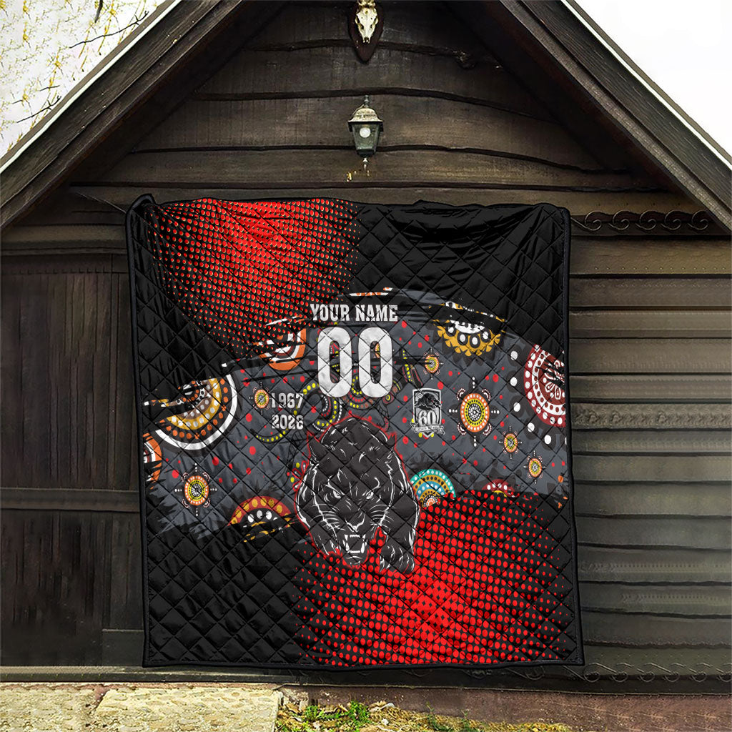 Personalised Panthers 60th Anniversary Quilt Aboriginal Indigenous Dot Art - Halftone Pattern 1967-2026