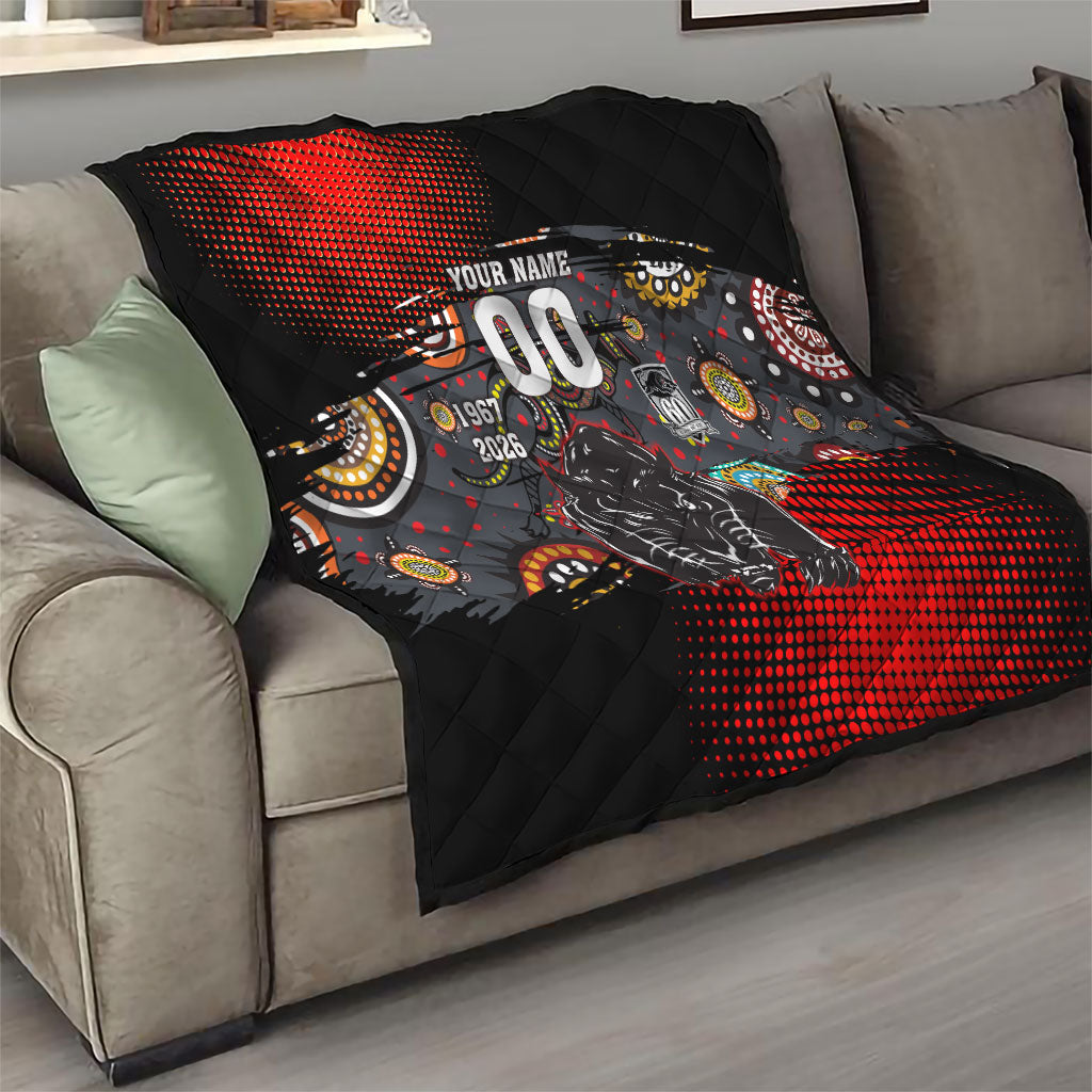 Personalised Panthers 60th Anniversary Quilt Aboriginal Indigenous Dot Art - Halftone Pattern 1967-2026