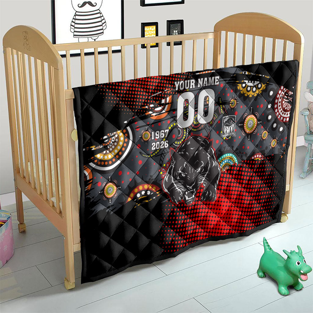 Personalised Panthers 60th Anniversary Quilt Aboriginal Indigenous Dot Art - Halftone Pattern 1967-2026
