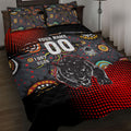 Personalised Panthers 60th Anniversary Quilt Bed Set Aboriginal Indigenous Dot Art - Halftone Pattern 1967-2026