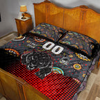 Personalised Panthers 60th Anniversary Quilt Bed Set Aboriginal Indigenous Dot Art - Halftone Pattern 1967-2026
