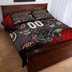 Personalised Panthers 60th Anniversary Quilt Bed Set Aboriginal Indigenous Dot Art - Halftone Pattern 1967-2026