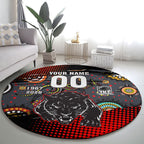 Personalised Panthers 60th Anniversary Round Carpet Aboriginal Indigenous Dot Art - Halftone Pattern 1967-2026
