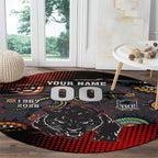 Personalised Panthers 60th Anniversary Round Carpet Aboriginal Indigenous Dot Art - Halftone Pattern 1967-2026