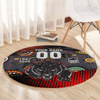 Personalised Panthers 60th Anniversary Round Carpet Aboriginal Indigenous Dot Art - Halftone Pattern 1967-2026