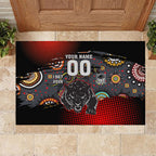 Personalised Panthers 60th Anniversary Rubber Doormat Aboriginal Indigenous Dot Art - Halftone Pattern 1967-2026