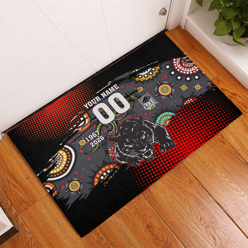 Personalised Panthers 60th Anniversary Rubber Doormat Aboriginal Indigenous Dot Art - Halftone Pattern 1967-2026
