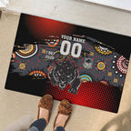 Personalised Panthers 60th Anniversary Rubber Doormat Aboriginal Indigenous Dot Art - Halftone Pattern 1967-2026