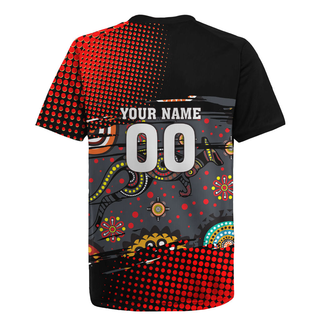 Personalised Panthers 60th Anniversary Rugby Jersey Aboriginal Indigenous Dot Art - Halftone Pattern 1967-2026