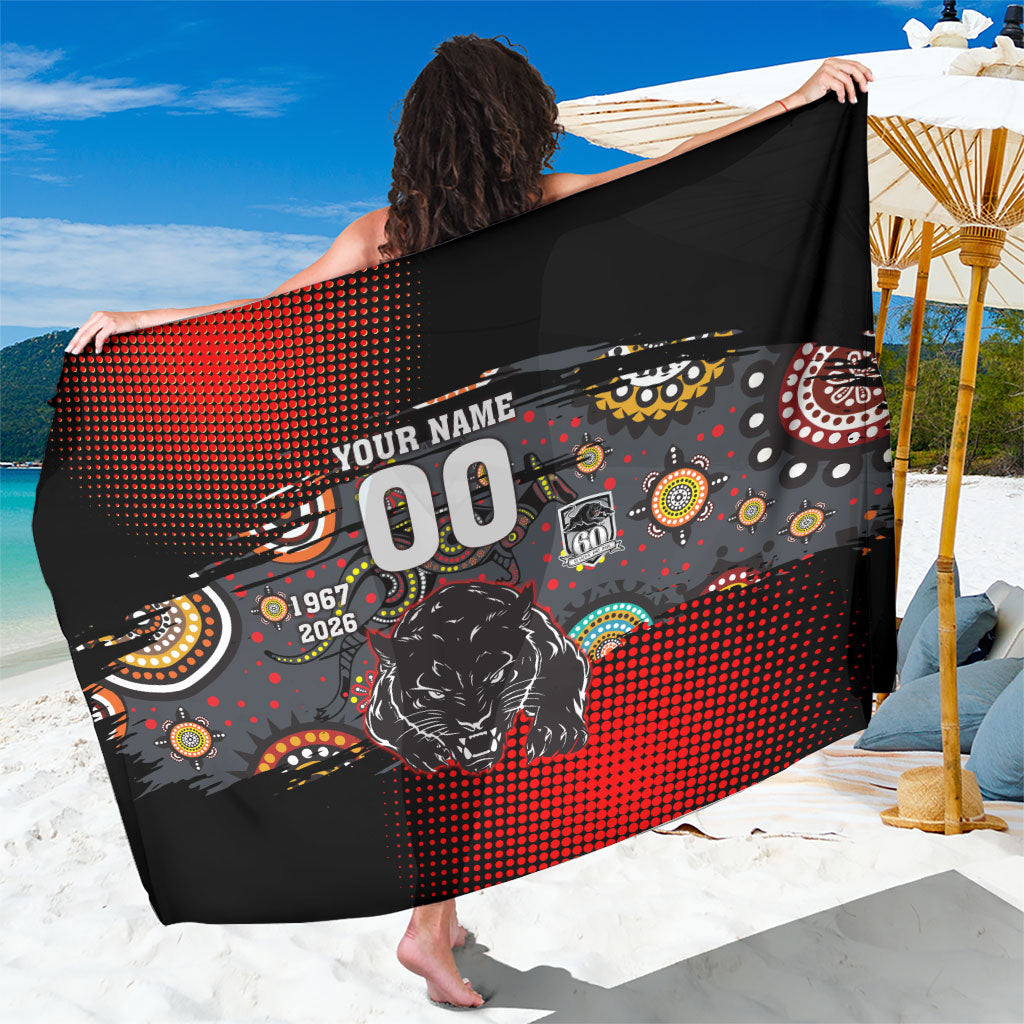 Personalised Panthers 60th Anniversary Sarong Aboriginal Indigenous Dot Art - Halftone Pattern 1967-2026