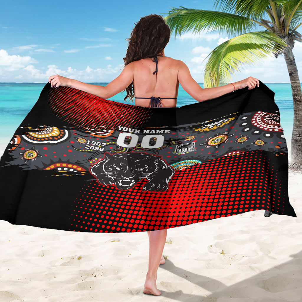 Personalised Panthers 60th Anniversary Sarong Aboriginal Indigenous Dot Art - Halftone Pattern 1967-2026