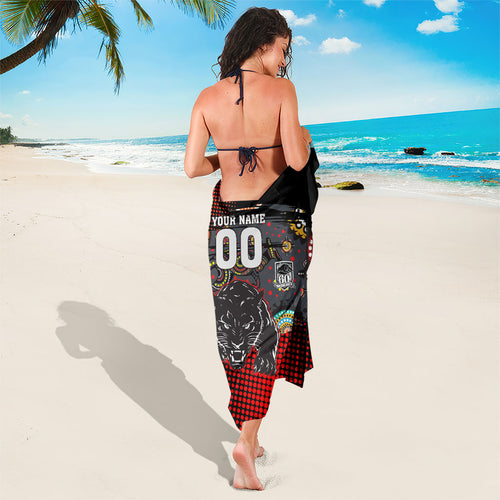 Personalised Panthers 60th Anniversary Sarong Aboriginal Indigenous Dot Art - Halftone Pattern 1967-2026
