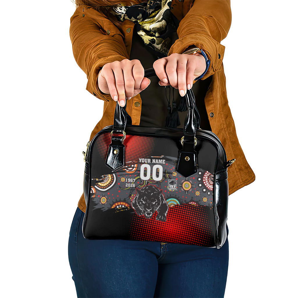 Personalised Panthers 60th Anniversary Shoulder Handbag Aboriginal Indigenous Dot Art - Halftone Pattern 1967-2026