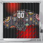Personalised Panthers 60th Anniversary Shower Curtain Aboriginal Indigenous Dot Art - Halftone Pattern 1967-2026