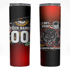 Personalised Panthers 60th Anniversary Skinny Tumbler Aboriginal Indigenous Dot Art - Halftone Pattern 1967-2026