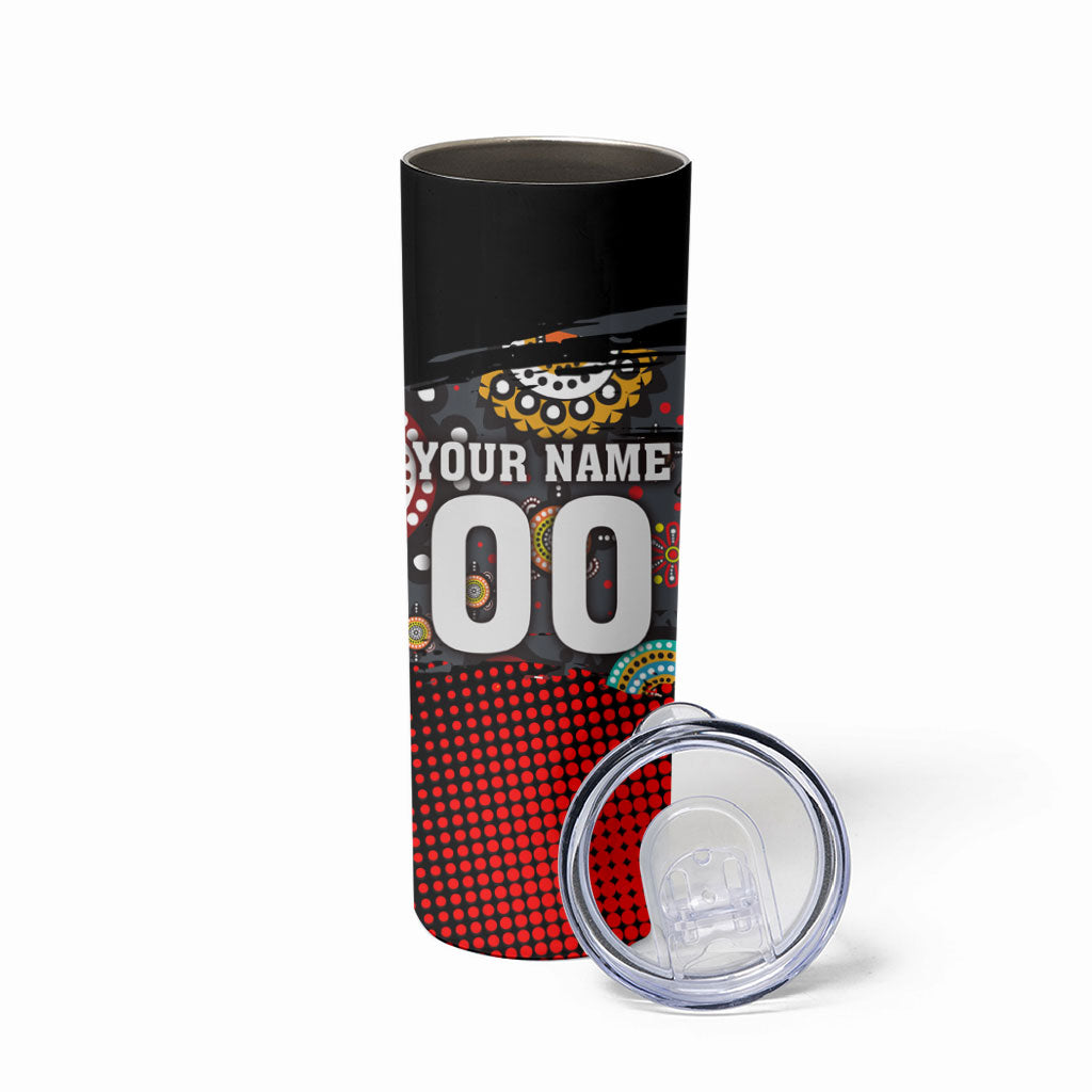 Personalised Panthers 60th Anniversary Skinny Tumbler Aboriginal Indigenous Dot Art - Halftone Pattern 1967-2026