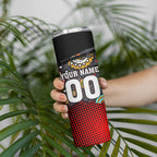 Personalised Panthers 60th Anniversary Skinny Tumbler Aboriginal Indigenous Dot Art - Halftone Pattern 1967-2026