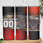 Personalised Panthers 60th Anniversary Skinny Tumbler Aboriginal Indigenous Dot Art - Halftone Pattern 1967-2026