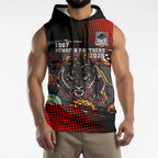 Personalised Panthers 60th Anniversary Sleeveless Hoodie Aboriginal Indigenous Dot Art - Halftone Pattern 1967-2026