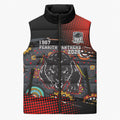Personalised Panthers 60th Anniversary Sleeveless Puffer Jacket Aboriginal Indigenous Dot Art - Halftone Pattern 1967-2026